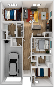 Three Bedroom / Two Bath / One Car Garage - 2396 Sq. Ft.*